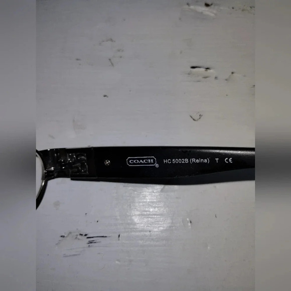 Coach Reina Eyeglasses‎ and Case with Cleaning Cloth Dark Silver Monogram Luxury - Picture 7 of 8